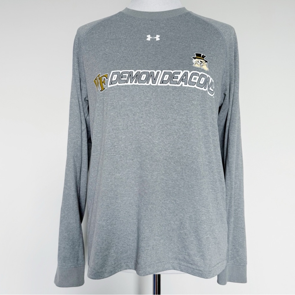 Under Armour Wake Forest Demon Deacons Long Sleeve Shirt Mens Size Small NCAA